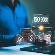 ISO 9001 quality management system interface showing preparation and compliance steps