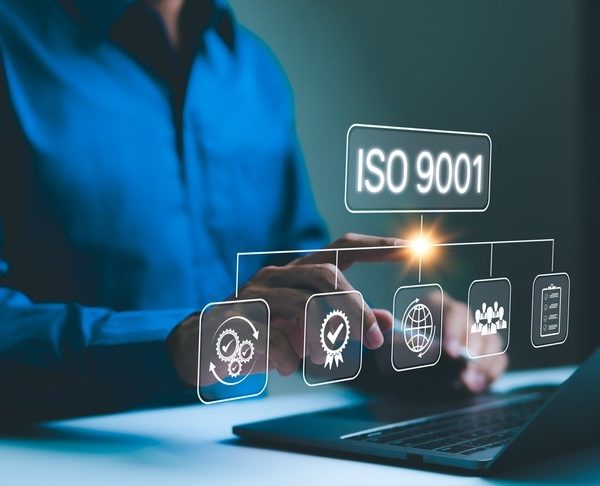 ISO 9001 quality management system interface showing preparation and compliance steps